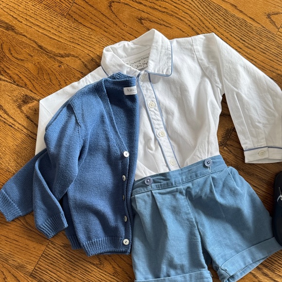 Rachel Riley Heritage White and Blue Toddler Ensemble 18 mo Prince George - Picture 3 of 6